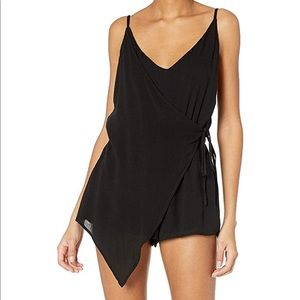 Lucca Coutour Faux Wrap Black Romper